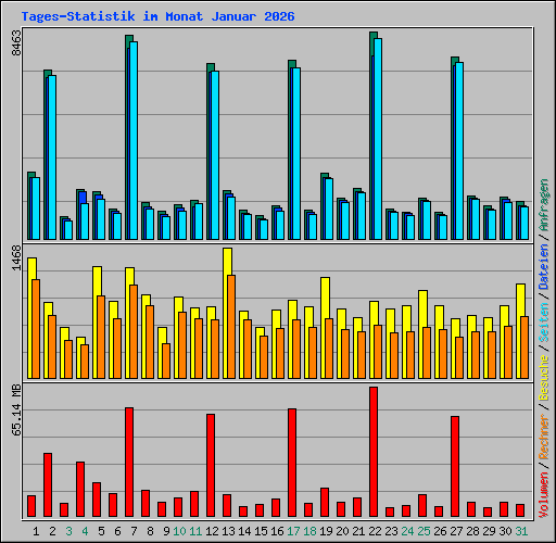 Tages-Statistik im Monat Januar 2026