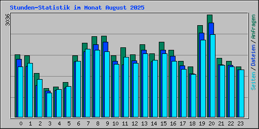 Stunden-Statistik im Monat August 2025